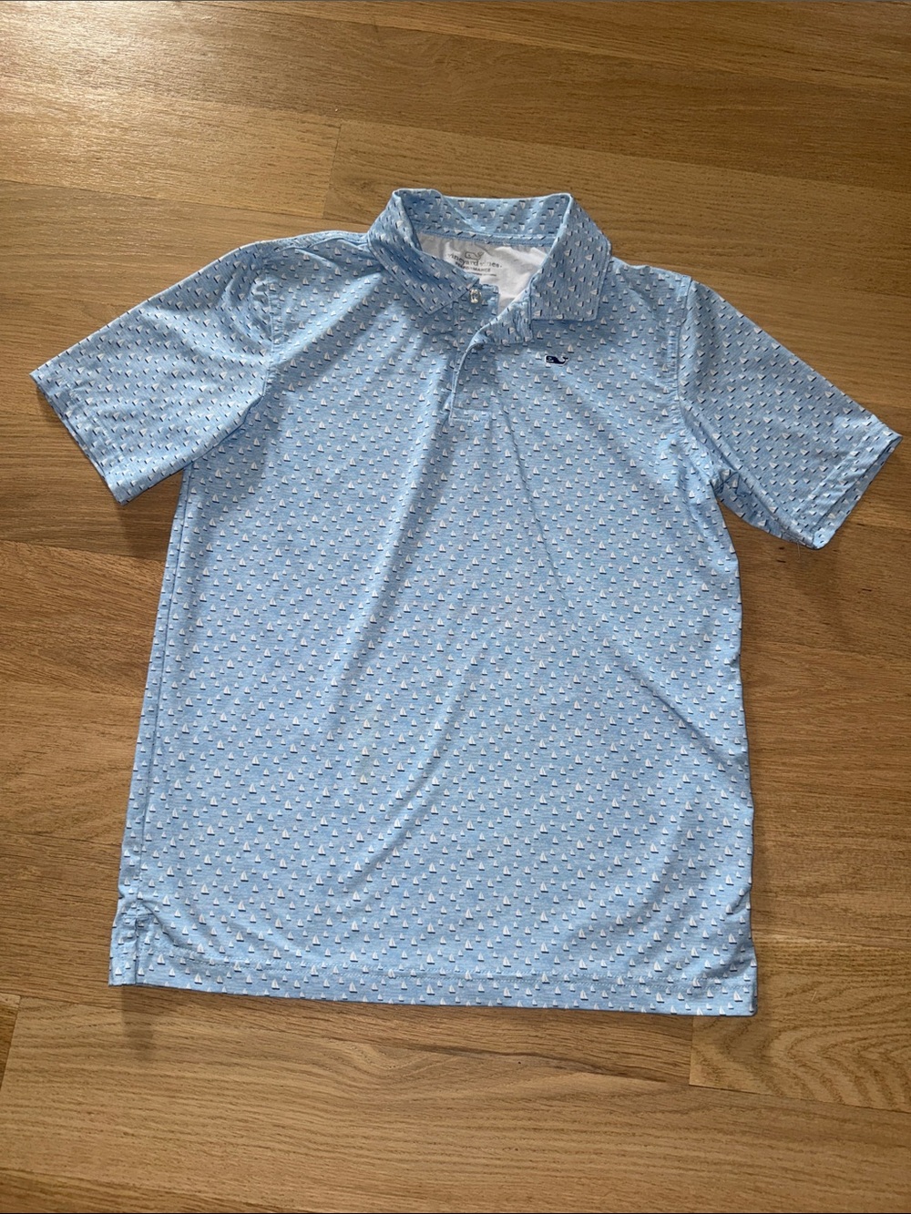 Vineyard Vines Boys Pale Blue Patterned Short-Sleeve Polo size YM - Picture 6 of 10